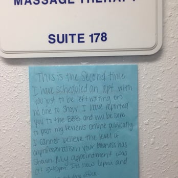 Estrella Massage Therapy - The second appointment I had with her. No call or anything to explain why no one had showed. - Massage Therapy Near Me - San Antonio, Texas Estrella Massage Therapy - The second appointment I had with her. No call or anything to explain why no one had showed. - Massage Therapy Near Me - San Antonio, Texas