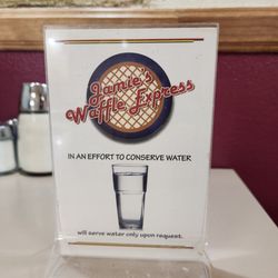 Jamie’s Waffle Express - Will serve water only upon request