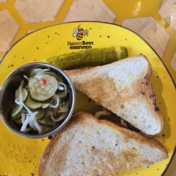 Honey Bees Breakfast Lunch - Grown up grilled cheese with cucumber salad - Breakfast & Brunch Near Me - Myrtle Beach, South Carolina Honey Bees Breakfast Lunch - Grown up grilled cheese with cucumber salad - Breakfast & Brunch Near Me - Myrtle Beach, South Carolina