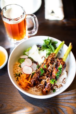 Photo of 1618 Asian Fusion - Austin, TX, US. Lemongrass Duck Skew Bowl.