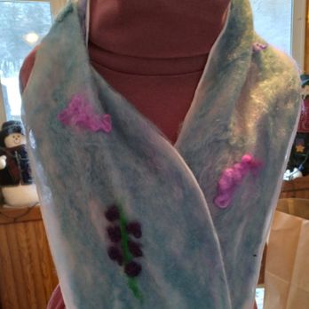 Kellogg's Alpacas - Alpaca felted on silk scarf - Attraction Farms Near Me - Scio, New York Kellogg's Alpacas - Alpaca felted on silk scarf - Attraction Farms Near Me - Scio, New York