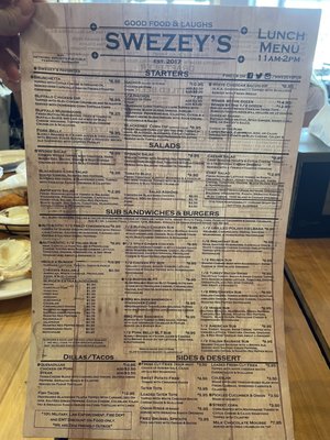 Menu photo 4 Swezey's Pub Pleasant View, TN