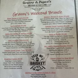 Granny and Papaws Southern Kitchen & BBQ - Menu