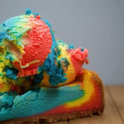 Detroit Cookie Company - Superman Cheesecake with a scoop of Superman Ice Cream!