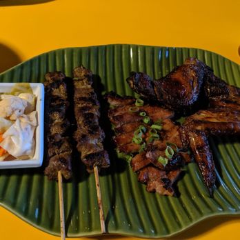 Reathrey Sekong - Cambodian BBQ Platter(2 grilled beef skewers, grilled pork chop and 2 grilled chicken wings with pickled veggies on the side) - Cambodian Near Me - Phoenix, Arizona Reathrey Sekong - Cambodian BBQ Platter(2 grilled beef skewers, grilled pork chop and 2 grilled chicken wings with pickled veggies on the side) - Cambodian Near Me - Phoenix, Arizona