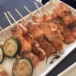 Sushirama - Brochettes de saumon, brochettes de courgettes