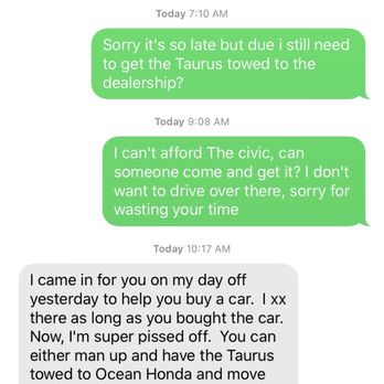 Ocean Honda - This is the text that I got from Mr.Bray not very professional in my case - Car Dealers Near Me - Soquel, California Ocean Honda - This is the text that I got from Mr.Bray not very professional in my case - Car Dealers Near Me - Soquel, California