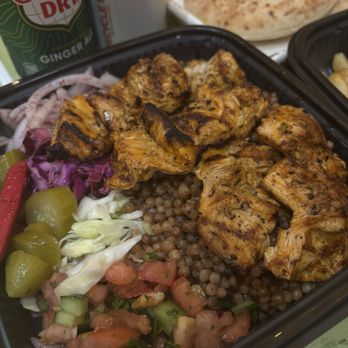 Duzan - Chicken Kabab Bowl with couscous and salad - Middle Eastern Near Me - Queens, New York