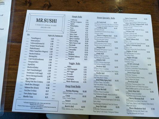 Menu photo 5 Mr Sushi Dublin, OH