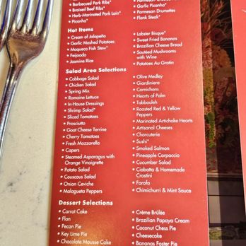 Texas de Brazil - They actually serve more cuts of meat (i.e. lamb sirloin) that aren't listed on the menu. 12/31/2024 - Brazilian Near Me - Irvine, California Texas de Brazil - They actually serve more cuts of meat (i.e. lamb sirloin) that aren't listed on the menu. 12/31/2024 - Brazilian Near Me - Irvine, California