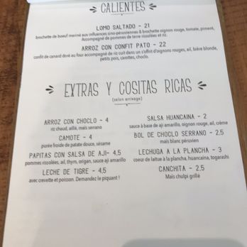 Tupaq - Menu - hot dishes and sides - Peruvian Near Me - Bordeaux, 33