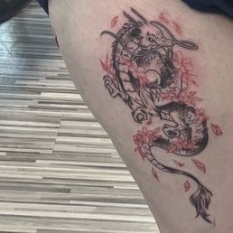 Dragon with flowers