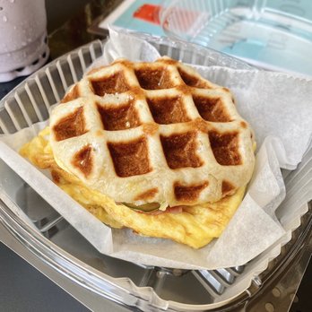 Secret Garden - Breakfast waffle sandwich - Coffee & Tea Near Me - Williamsburg, Virginia