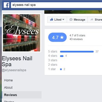 Elysees Nail Spa - Rating on Facebook (11/04/2016) - Nail Salons Near Me - Moraine, Ohio
