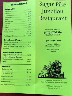 Menu photo 8 Sugar Pike Junction Canton, GA
