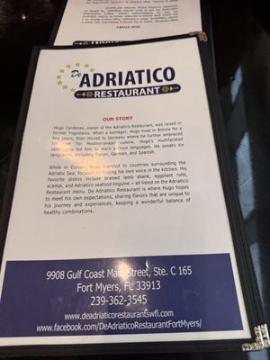 Menu photo 5 De Adriatico Restaurant Fort Myers, FL Menu photo 5 De Adriatico Restaurant Fort Myers, FL