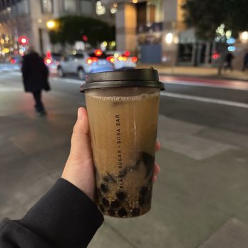 Black Sugar - Lychee Green Tea with boba and tea jelly - Bubble Tea Near Me - San Francisco, California
