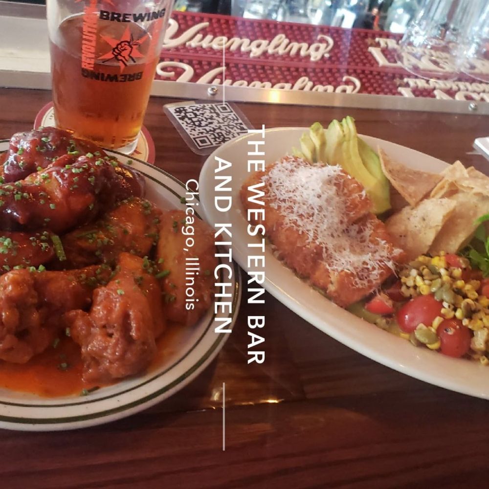 The Western - Half Buffalo/BBQ wings good stuff and great taste. Southwest salad pretty good too - Tapas/Small Plates Near Me - Chicago, Illinois The Western - Half Buffalo/BBQ wings good stuff and great taste. Southwest salad pretty good too - Tapas/Small Plates Near Me - Chicago, Illinois