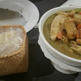 Little Bangkok - Green curry chicken with sticky rice - Thai Near Me - Markham, Ontario