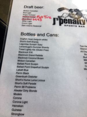 Menu photo 7 J's Penalty Box Ferndale, MI