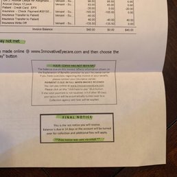 Bill with threat of collections. Bill with threat of collections.