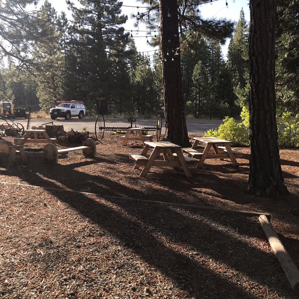 Large fire pit area.