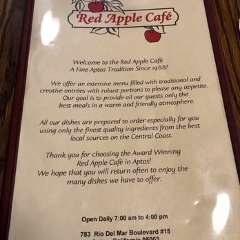 Red Apple Cafe - Menu - Breakfast & Brunch Near Me - Aptos, California