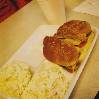 George's Drive In Restaurant - Grilled chicken sandwich w/ cole slaw and potato salad and pink lemonade - American Near Me - Timmonsville, South Carolina George's Drive In Restaurant - Grilled chicken sandwich w/ cole slaw and potato salad and pink lemonade - American Near Me - Timmonsville, South Carolina