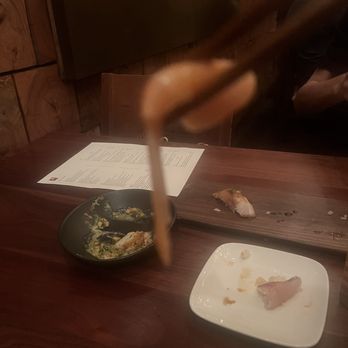 Uchi Houston - Our salmon belly sashimi was sliced paper thin. Somebody get me a bagel and cream cheese ova here - Sushi Bars Near Me - Houston, Texas Uchi Houston - Our salmon belly sashimi was sliced paper thin. Somebody get me a bagel and cream cheese ova here - Sushi Bars Near Me - Houston, Texas