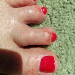 Rebecca's Nails - The red dots on my big toe were not there when I went in - 4th toe is the worst - can't wear a regular shoe now.