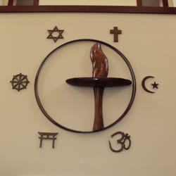 Emerson Unitarian Universalist Church - Our wall sculpture represents our acceptance of all faiths.