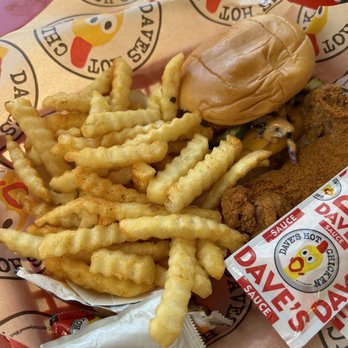 Dave's Hot Chicken - Dave's #3 1 Tender & 1 Slider w/ Fries - Chicken Shop Near Me - Dublin, California