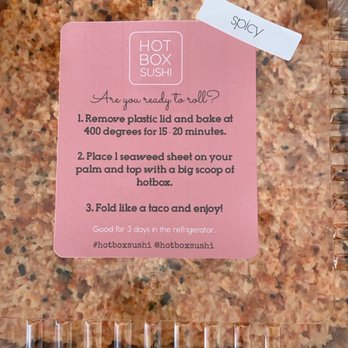Hot Box Sushi - Lasts 3 days in the fridge, heat in oven before serving - Food Delivery Services Near Me Hot Box Sushi - Lasts 3 days in the fridge, heat in oven before serving - Food Delivery Services Near Me
