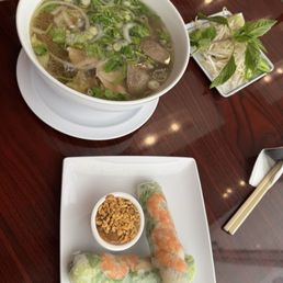 Pho and A2. Fresh Garden Rolls