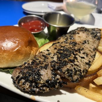 Blue Note Hawaii - Furikake Ahi belly sandwich with fries - Music Venues Near Me - Honolulu, Hawaii Blue Note Hawaii - Furikake Ahi belly sandwich with fries - Music Venues Near Me - Honolulu, Hawaii