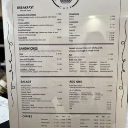 Metro 2890 Cafe - Menu as of 9/16/25