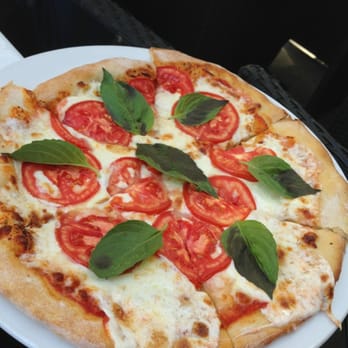 Cafe O Hookah Lounge - This tomato, basil, and cheese pizza tastes good and not overfilling. - Hookah Bars Near Me - Burbank, California