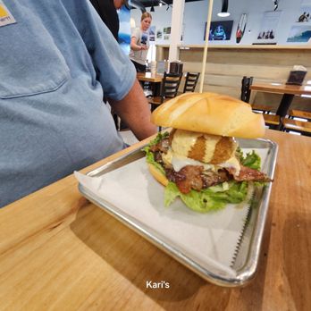 Seven Brothers - My husband's huge burger! - Salad Near Me - Logan, Utah Seven Brothers - My husband's huge burger! - Salad Near Me - Logan, Utah