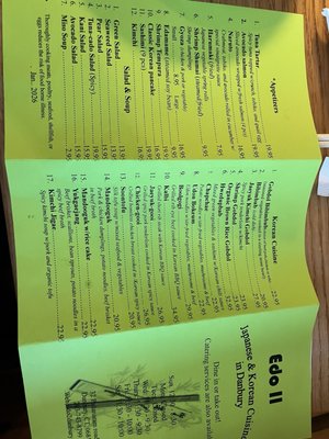Menu photo 2 Edo II Danbury, CT