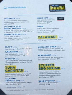 Menu photo 2 Banana Bar Nuevo Vallarta, NAY