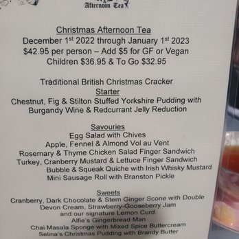 Shakespeare's Corner Shoppe - Examples of the afternoon tea menu served at Shakespeare's Corner. - Specialty Food Near Me - San Diego, California