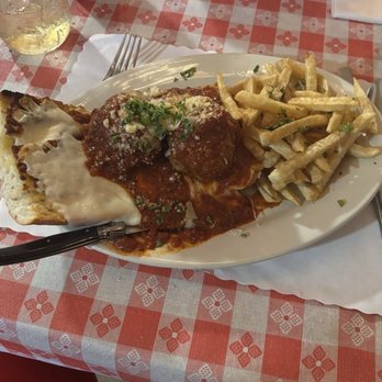 Dinucci's Italian Dinners - Meatball sandwich with French fries - Italian Near Me - Valley Ford, California Dinucci's Italian Dinners - Meatball sandwich with French fries - Italian Near Me - Valley Ford, California