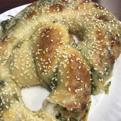 Spinach feta pretzel