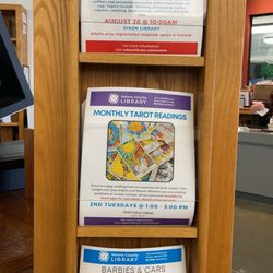 Dixon Library - Some of the many flyers of upcoming events (August 14, 2024)