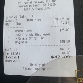 Rice - Check - Japanese Near Me - Manhattan Beach, California