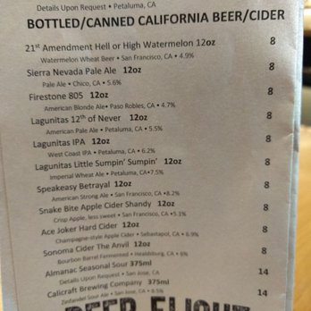 SF Uncork'd - Bottle menu as of 06/10/17 - Wine Bars Near Me - San Francisco, California