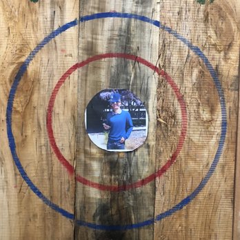 LumberjAxes Axe Throwing - Tempe - Our friend is an LA Fan, & missed this trip. With an ok from him, we used his pic w/revolting LA blue for practice... Bullseye all around! - Axe Throwing Near Me - Tempe, Arizona LumberjAxes Axe Throwing - Tempe - Our friend is an LA Fan, & missed this trip. With an ok from him, we used his pic w/revolting LA blue for practice... Bullseye all around! - Axe Throwing Near Me - Tempe, Arizona