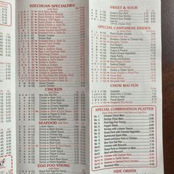 China - Menu