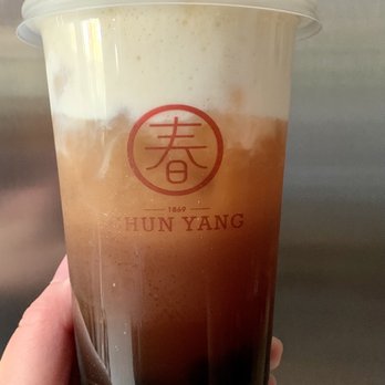 Chun Yang Tea - Black Tea Cheese Macchiato ($6.50/UberEats Price, $5.50 Direct + $1 Pearls)- 3.5/5 stars - Bubble Tea Near Me - Sunnyvale, California Chun Yang Tea - Black Tea Cheese Macchiato ($6.50/UberEats Price, $5.50 Direct + $1 Pearls)- 3.5/5 stars - Bubble Tea Near Me - Sunnyvale, California