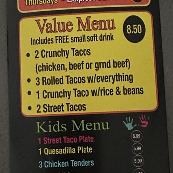 Taco Exxpress - Menu as of 1/1/2026 - Mexican Near Me - Folsom, California Taco Exxpress - Menu as of 1/1/2026 - Mexican Near Me - Folsom, California